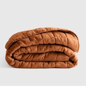 NWT QUINCE European Linen Box Quilt King/Cal King Terracotta 9534
